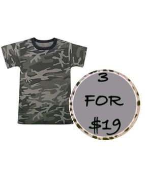 3/$19 Westy MFG Co Camo ringer short sleeve T-shirt